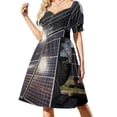 thumbnail image 2 of Vestido oscuro de manga corta de Busy Dam Beavers, vestido de verano para mujer 2025, 2 of 7