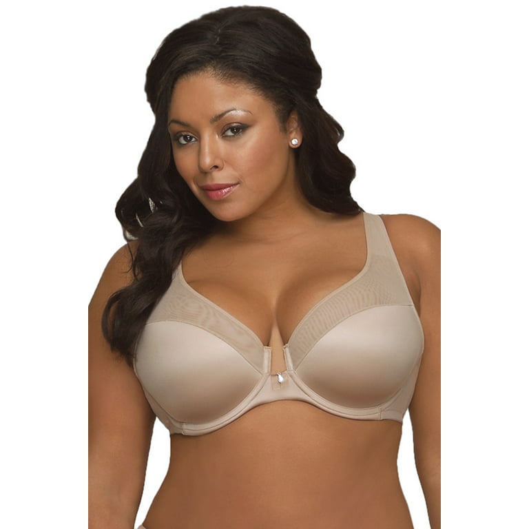 Curvy Couture Women's Sheer Mesh Plus Size Full Coverage Bra