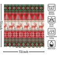 thumbnail image 5 of Christmas Winter Shower Curtain Green Red Christmas Tree Deer Shower Curtains for Bathroom Snowflakes Bathroom Decors Fabric Waterproof Bath Curtain 72x72 Inch, 5 of 6