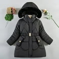 thumbnail image 3 of Liyamei Stylish Long Waist Flattering Winter Coat For Girls With Warm Filling And Detachable Hood Girls Waterproof Winter Jacket Size 5-6 Years, 3 of 4