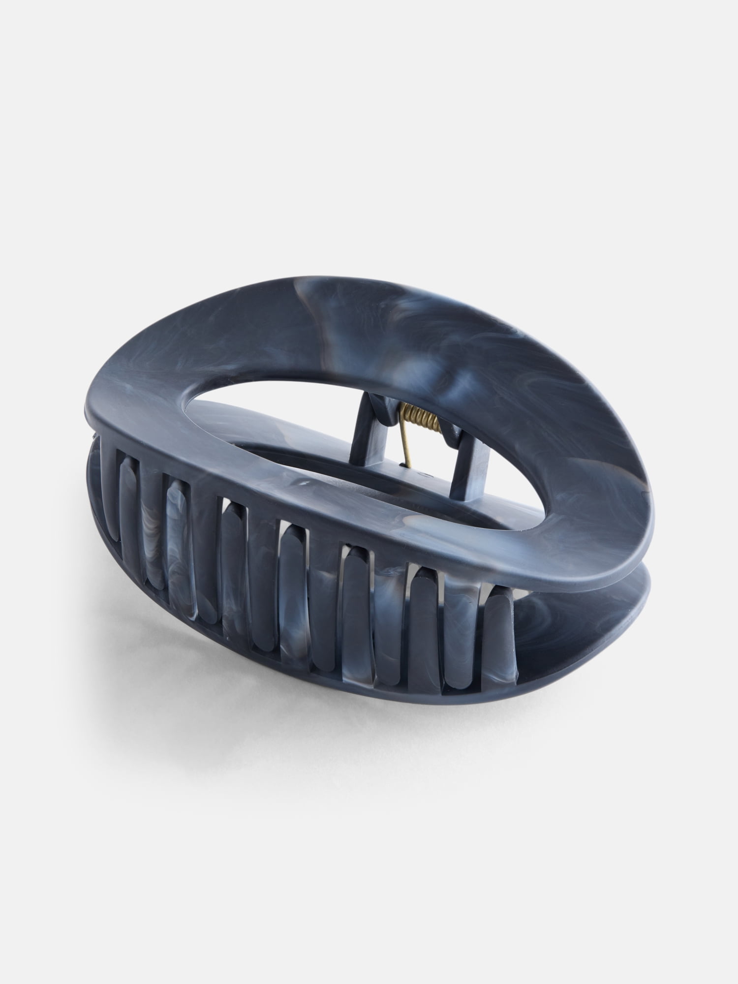 No Boundaries Women's Oval Hair Claw Clips, Black, 2 Pack