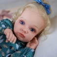 thumbnail image 4 of Reborn Baby Dolls 24'' Blue Eyes Soft Cloth Body with Silicone Limbs Christmas Birthday Gift Set for 3+ Years Children, 4 of 7