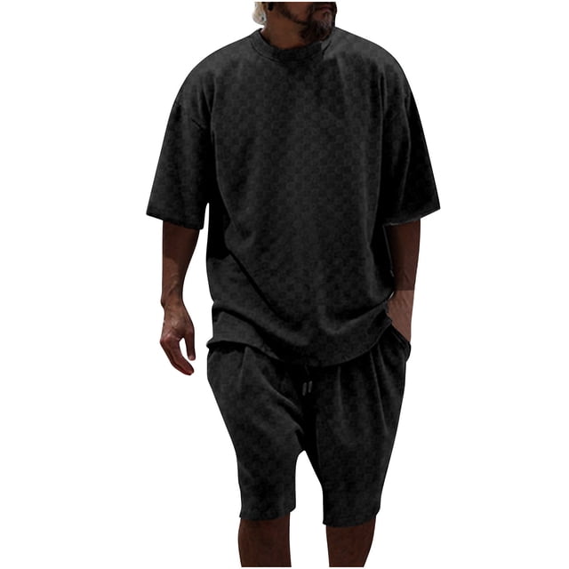 Birdeem Mode Décontractée Couleur Unie Manches Courtes Col Rond Blouses Chemises Ensembles
