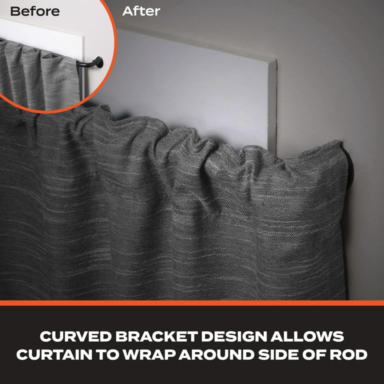Wraparound Blackout Curtain Rod, 28-48 Inches, Black photo 4