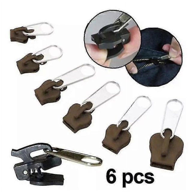 Paquete de 6 tiradores de cremallera fijos - Reparación de deslizadores de cremallera, kit instantáneo de cremalleras - Bolsa de repuesto desmontable