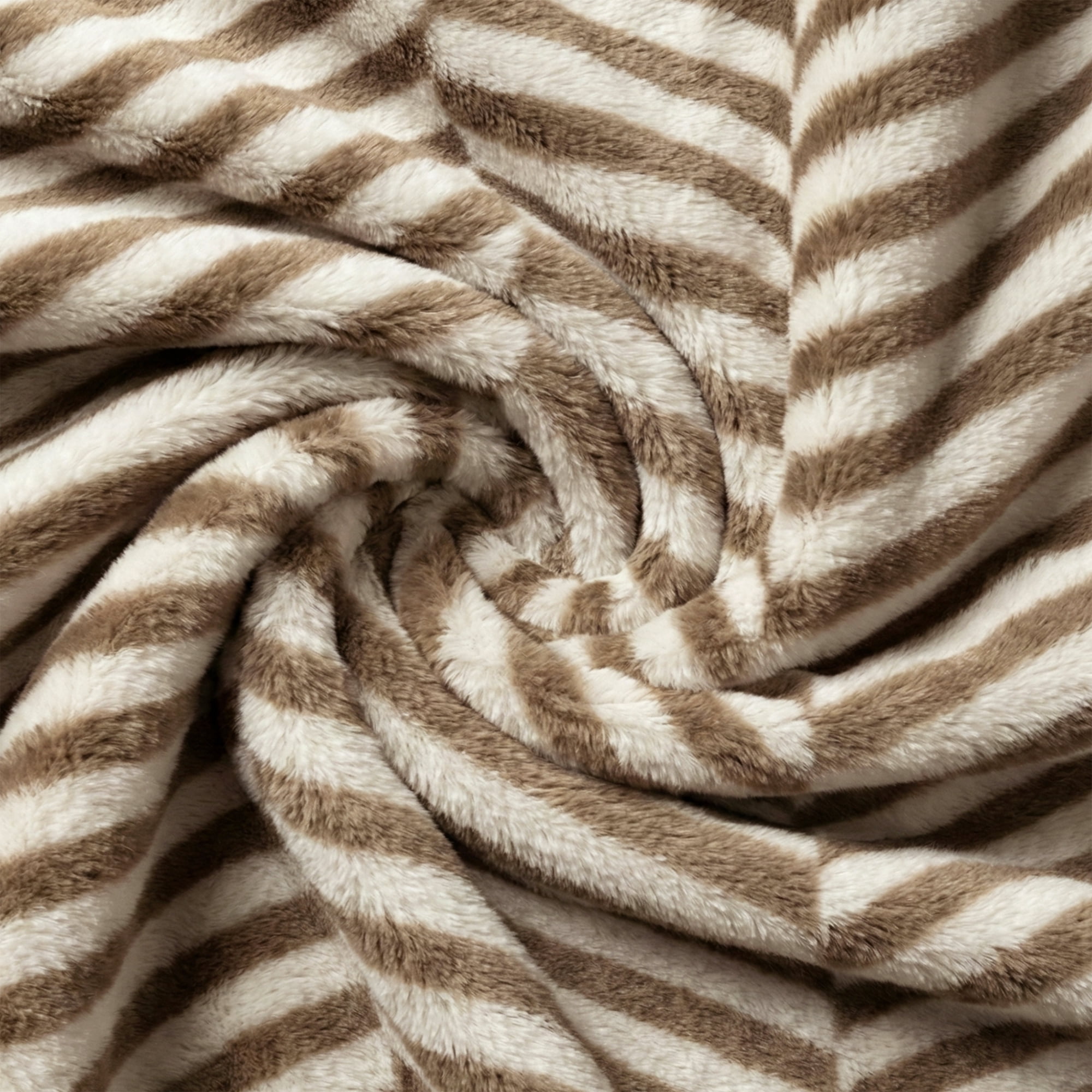 Americanflat 50x60 Fleece Throw Blanket - Classic Herringbone Pattern Design - Soft Throw For Couch And Bed - Cozy Comfort For Any Room - Brown