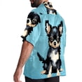 thumbnail image 3 of Pixel Dog Men's Short Sleeve Button Down Casual Poplin Shirts for Summer Beach, Printed Design - Unisex, 3 of 6