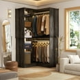 thumbnail image 5 of Aheaplus 36" Corner Closet System - 2 Rods, Hutches, and 5 Shelves for Versatile Storage, Sturdy and Durable Design Closet Organizer for Neatly Organized Clothing and Items, Black Oak, 5 of 6