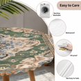 thumbnail image 5 of Boho Round Fitted Tablecloth with Elastic Edge, Waterproof Table Cloth Table Cover for 45"-54" Tables, Green Brown Ethnic Tribe Abstract Vintage Western Tablecloths for Dining Picnic Indoor Outdoor, 5 of 9