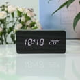 thumbnail image 3 of yuksok Digital Alarm Clock USB/Battery Wooden Setting LED for Office Home Decor Black, 3 of 9