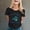Black, variant on Womens Tshirts Earth Day Print Short Sleeve Crewneck Eco Top Womens Blouse Green M