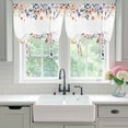 thumbnail image 4 of Spring Floral Balloon Curtains for Bedroom/Front Door/Bathroom, Elegant Flowers Farmhouse Botanical Tie Up Curtains 63 Inch Length Light Filtering Kitchen Curtains Shades for Windows 46"x63", 4 of 8