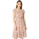 thumbnail image 1 of Vestido Dobladillo Con Volantes Aleteo Mangas Cuello Cuadrado Con Cinturón Para Mujeres Rosa M, 1 of 6