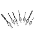 thumbnail image 4 of Juego de Brocas de Avellanado de 7 Piezas Brocas de Chaflán para Trabajar la Madera Juego de Brocas de HSS de Flauta 5 con llave Hexagonal Juego de Brocas de Avellanado Ecomeon  no, 4 of 4