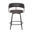 thumbnail image 5 of Home Square 3 Piece 26" Gray Faux Leather Swivel Barstool Set in Black, 5 of 5