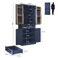 thumbnail image 6 of HLR 72" Utility Pantry Storage Cabinet, Tall Cupboard with Door Shelves and Drawer for Kitchen, Blue, 6 of 8