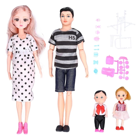 Family Doll Set, Adorable and Vivid, Dad, Mom, Son, Daughter, Baby, Kids Toy, Birthday Gift