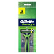 (4 pack) Gillette Sensor3 Sensitive, Men's Disposable Shaving Razors, 1 Count