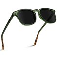thumbnail image 2 of WearMe Pro Polarized Modern Rounded Square Men's Sunglasses (Green Frame/Black Lens), 2 of 4