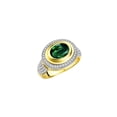 thumbnail image 5 of RYLOS Rings for Women 14K Gold Plated Silver Ring Classic 9X7MM Oval Gemstone & Diamonds Green Sapphire Jewelry Size 7, 5 of 8