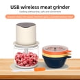 thumbnail image 2 of Multifunctional Vegetable Chopper with 600ml Container 150W 1500mAh Rechargeable Electric Meat Grinder Mini Food Processor with 3x240ml Bowl, Scraper and Silicone Mat for Dicing, Mincing and Puree, 2 of 9