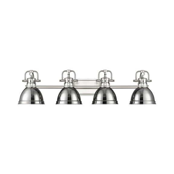Yep by Golden Lighting Duncan 4-light Vanity in Pewter and Chrome shade