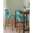 thumbnail image 2 of Teal Turquoise Aqua Ombre Bar Stool Covers Set of 2, Contemporary Abstract Lines Stretch Washable Bar Chair Covers with Backs, Removable Pub Counter Height Chair Cover for Kitchen Dining Room Cafe, 2 of 7