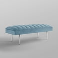 thumbnail image 5 of Nicole Miller  Posh Living Darian Velvet Bench, Blue & Chrome, 5 of 10