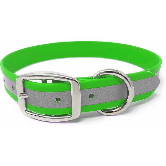 Heavy Duty Reflective Dog Collar \u Adjustable and with Durable Metal Buckle and Rings Odor chew Dog Collar for Small Medium and Large Dogs (Large Pink)