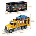 thumbnail image 5 of Kids City Carrier Truck with Car Toys, 15" Large Carrier Car Rescue Toy, Friction Powered Transport Rescue Truck Toy with Lights and Sounds, Play Vehicle Toys for Kids, 5 of 6