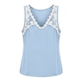 thumbnail image 3 of Ecqkame Womens Linen Tank Tops Crew Neck Sleeveless Lightweight Blouse Summer Solid Color Casual Loose Shirts Blue XXL, 3 of 6