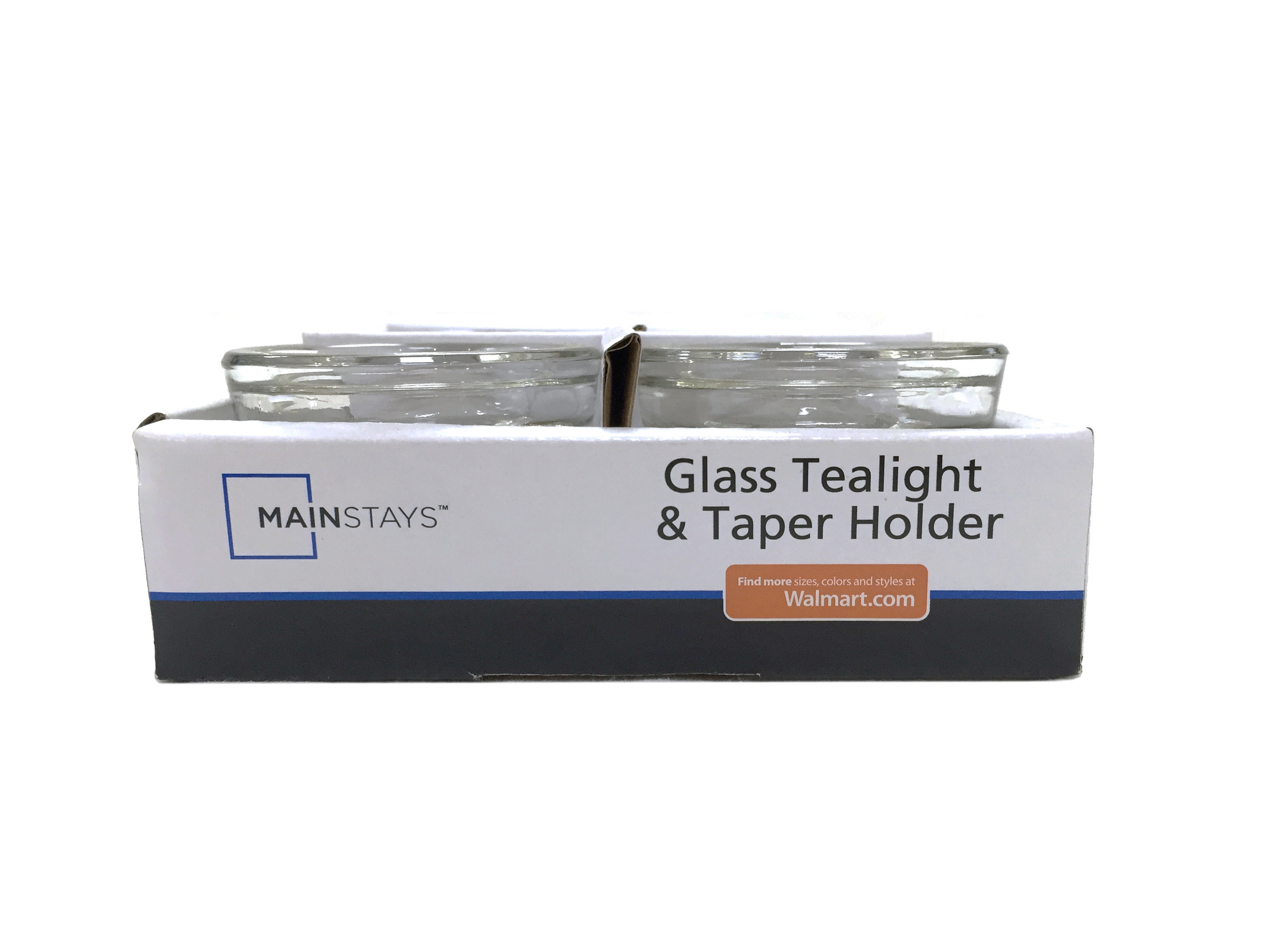 (6 pack) Mainstays Clear Glass Candleholder for Tealight and Taper Candles, 2 Inches