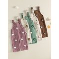 thumbnail image 3 of RUINIXCW Kids Girls Overalls, Sweet Embroidery Flower Corduroy Buckle Closure Pants, 3 of 7