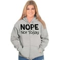 thumbnail image 4 of Nope Not Today Tomorrow Sarcastic Unisex Fleece Graphic Zip Up Hoodie Brisco Brands 4X, 4 of 5