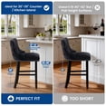 thumbnail image 3 of Bar Stool Set of 4, 26" Counter Height Bar Stools with Back, LEGAHOME Velvet Upholstered Black Bar Stool with Button Tufted & Wooden Legs, Bar Stools Chair for 35-39" Kitchen Island Counter, 3 of 12