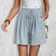 thumbnail image 5 of Karight Womens Bermuda Shorts Pull-on Retro Ruched Front Casual Baggy Cotton Linen Lightweight Straight Crop Pants Pocket, 5 of 9