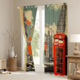 thumbnail image 3 of jejeloiu Modern City Blackout Curtains Set of 2 (52x84 Each),Red Telephone Booth Window Curtains For Girls Kids, 3 of 6