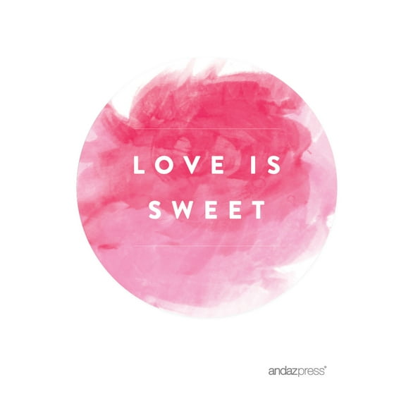 Koyal Wholesale Pink Watercolor Wedding Cupcake Toppers DIY Kit, 20-Pack