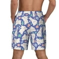 thumbnail image 4 of Daiia Cute White Rabbit Mens Swim Trunks Swim Shorts Quick Dry Swim Shorts with Mesh Lining Pockets-Small, 4 of 9