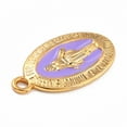 thumbnail image 3 of 5pcs Golden Alloy Enamel Pendants Long-Lasting Plated Our Lady of the Miraculous Medal Oval Mixed color 21x12x1.5mm Hole: 1.7mm, 3 of 4
