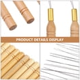 thumbnail image 3 of HONITANO Hair Extension Tool Latch Hook Hair Wooden Loop Needle Khaki 15Pcs 8.45X0.39X0.39in, 3 of 8