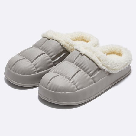 

New Fashion Plush Slippers For Woman Man Bread Shoes Winter Warm Thick Platform Waterproof Slippers Outdoor Home Shoes