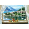thumbnail image 2 of Lorenzo, Dante 32x23 Gold Ornate Wood Framed with Double Matting Museum Art Print Titled - Lago di Fiori, 2 of 4
