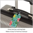 thumbnail image 3 of Square 2Pack PU Leather Floral Flower Summer Cruise Luggage Tag with Privacy Cover and Name ID Tag for Travel Handbags Backpacks Luggage Tags, 3 of 6