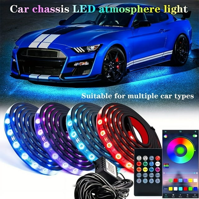 MesaSe Interior Car LED Strip Lights With Wireless APP And Remote Control RGB 5 In 1 Ambient Lighting Kits With 236 Inches Fiber Optic 16 Million Colors Car Neon Lights Sync To Music