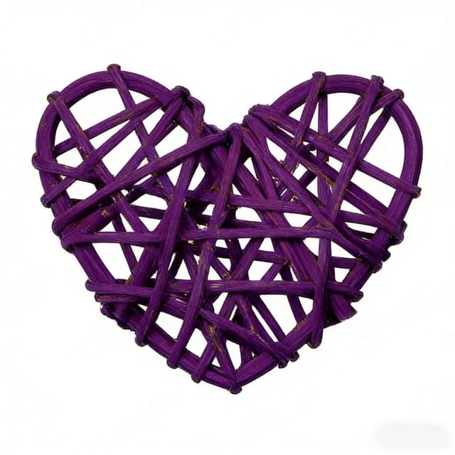 Natural Rattan Heart Wall Decor - 6CM Handwoven Woven Heart Shape for Home Decor, Shelf Display, or Photo Holder
