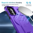 thumbnail image 2 of Case for Samsung Galaxy S24 5G / S25 5G 6.2" with Invisible Fold Holder Stand, Magnetic Wireless Charging,Sliding camera casing,Shockproof Dropproof Tough Rugged Protective Case Cover,Purple, 2 of 10