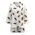 thumbnail image 5 of DHFJKG Women 2 Piece Sets Beach Vacation Outfits Long Sleeve Floral V Neck T Shirts Loose Fit Shorts Set Spring Summer Cozy Outfit, 5 of 6