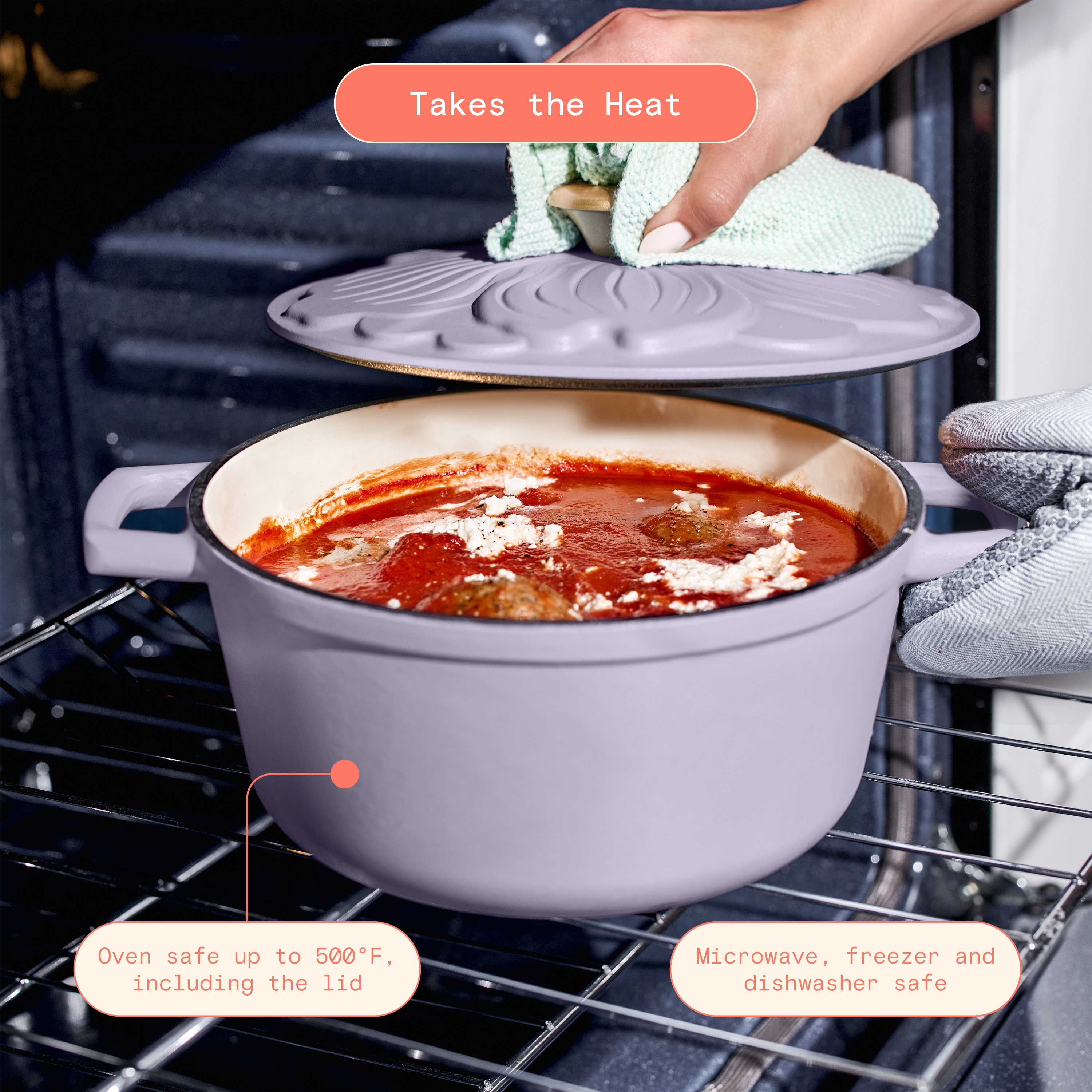 Beautiful by Drew Barrymore 4-Quart Enameled Cast Iron Dutch Oven photo 5