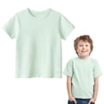 thumbnail image 2 of XFHLMJFF Boy's Basic T-Shirt Tops Relaxed Fit Short Sleeve Crewneck Solid Color Without Tag Cotton Layering Stylish Tee, 2 of 7